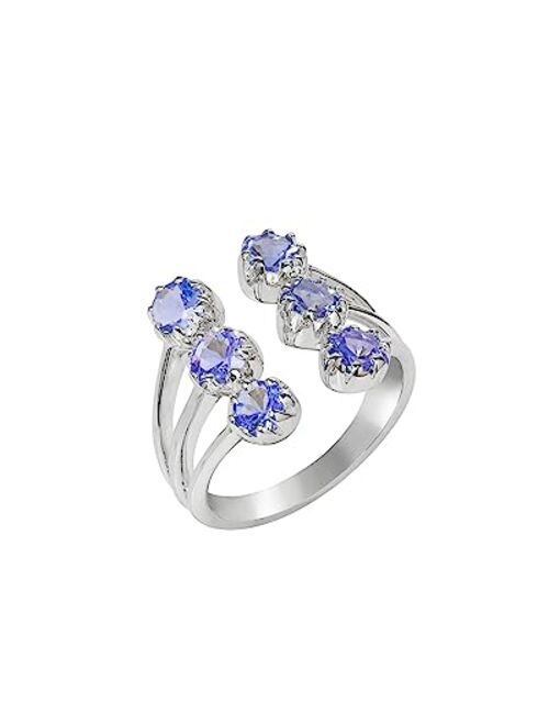 YoTreasure Stunning Tanzanite Solid 925 Sterling Silver Ring - Elegant Gemstone Jewelry