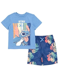 Mickey Mouse Lilo & Stitch T-Shirt and Shorts Outfit Set Toddler to Big Kid