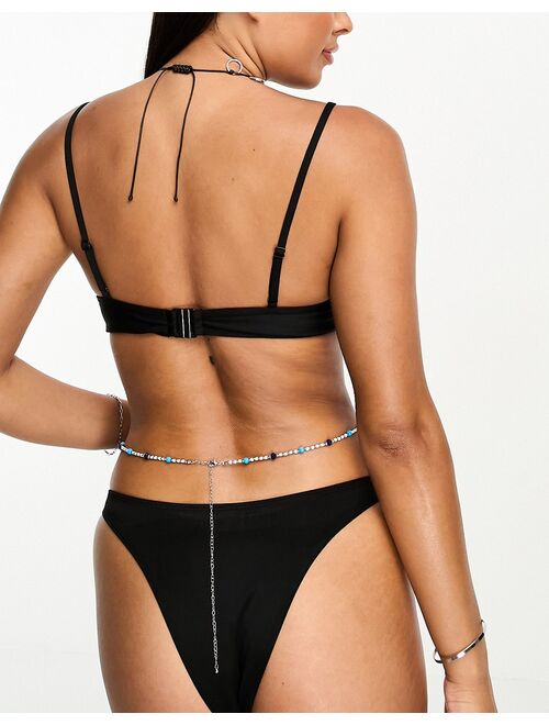 COLLUSION underwire bikini top in black