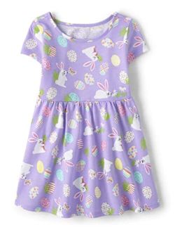 Baby One Size and Toddler Girls Short Sleeve Casual Dresses