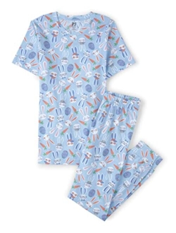 Baby Girls' Sort Sleeve Top & Pants Easter Family Pajama Set