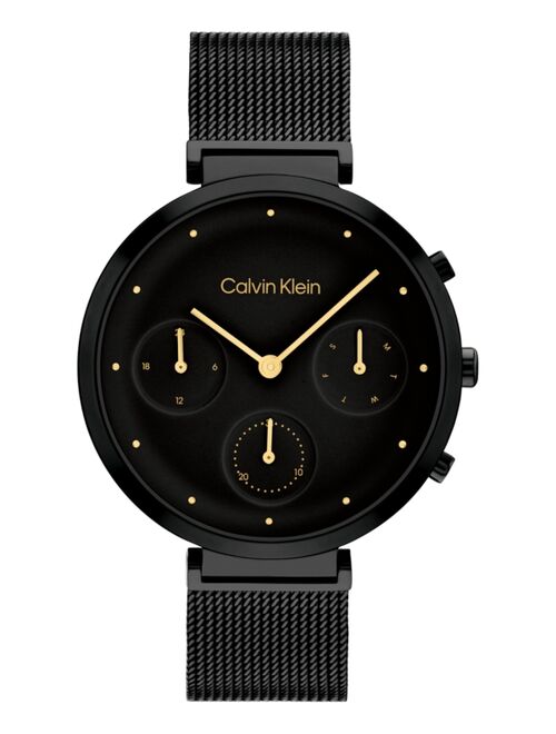 CALVIN KLEIN Women's Black-Tone Stainless Steel Mesh Bracelet Watch 36.5mm