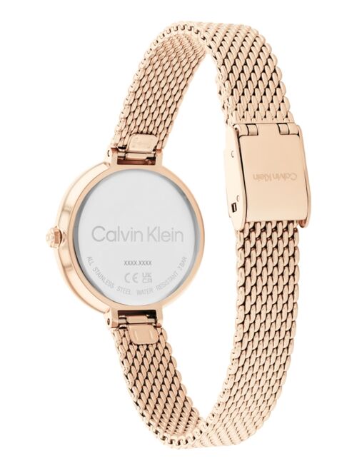 CALVIN KLEIN Carnation Gold-Tone Mesh Bracelet Watch 28mm