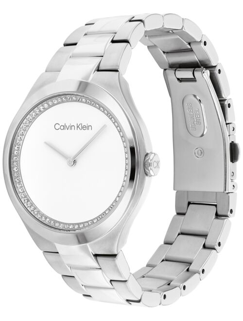 CALVIN KLEIN Women's 2H Quartz Silver-Tone Stainless Steel Bracelet Watch 36mm