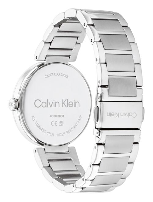 CALVIN KLEIN Women's 2-Hand Silver-Tone Stainless Steel Bracelet Watch 36mm