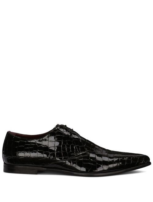 Dolce & Gabbana crocodile-embossed Derby shoes