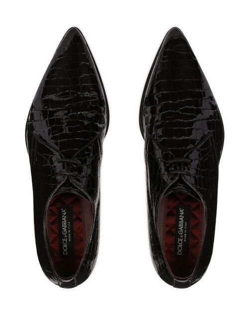 Dolce & Gabbana crocodile-embossed Derby shoes