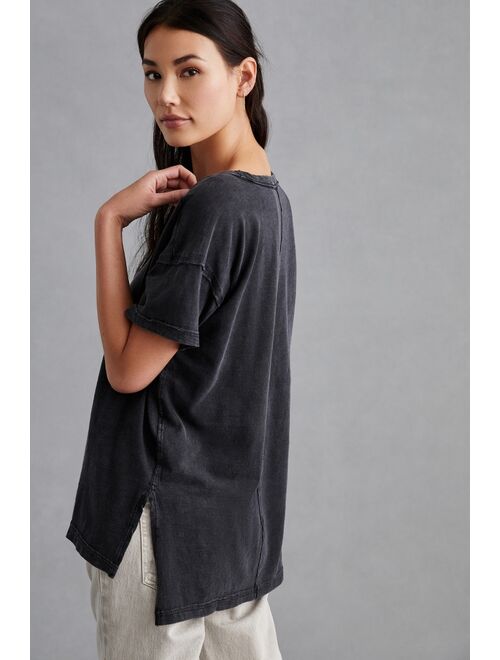 Pilcro Women's Solid Short Sleeve Perfect Oversized Tee