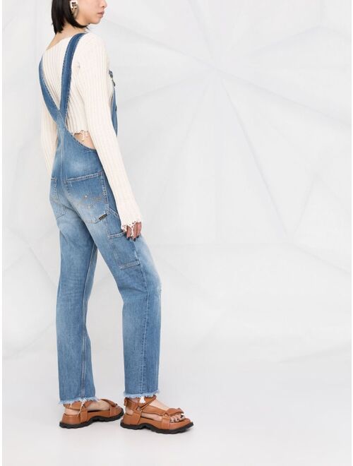 Washington Dee Cee distressed-effect denim dungarees