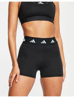 performance adidas Training Techfit 3-inch legging shorts in black
