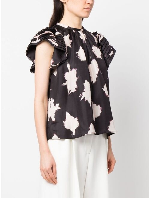 Ulla Johnson splotch-print silk blouse