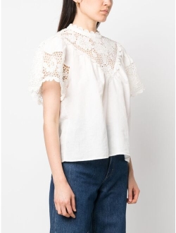 Ulla Johnson Sofia crochet-panel blouse