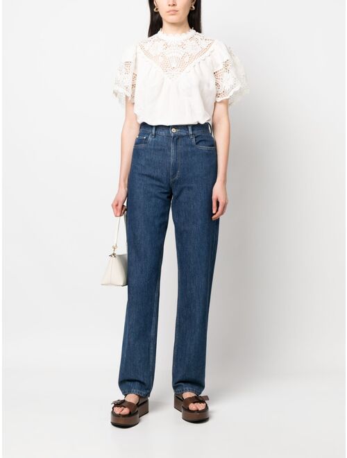 Ulla Johnson Sofia crochet-panel blouse