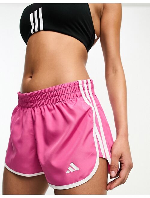 adidas performance adidas Running Own The Run 3 inch M20 shorts in pink