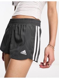 performance adidas Training Pacer 3-inch shorts in gray