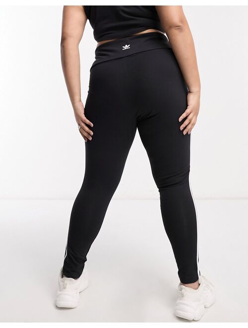 adidas Originals Plus 3-Stripes leggings in black