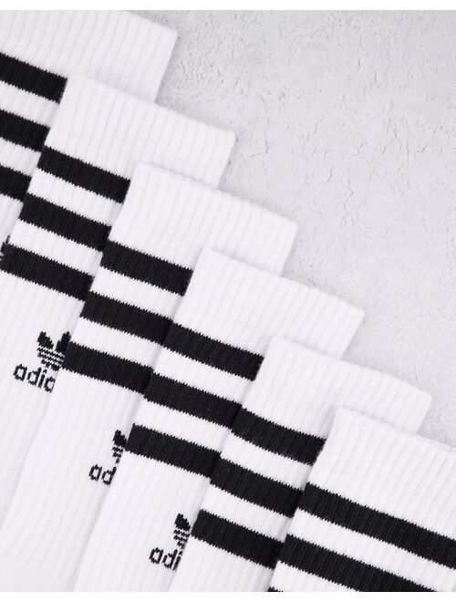 adidas Originals Roller 2.0 3 pack crew socks in white