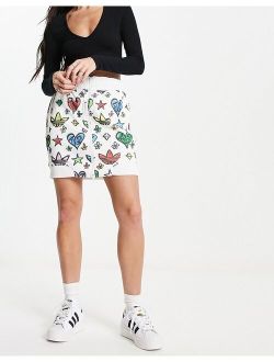 x Jeremy Scott mini skirt in all over print
