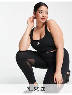 performance adidas plus Training high support sports bra in black