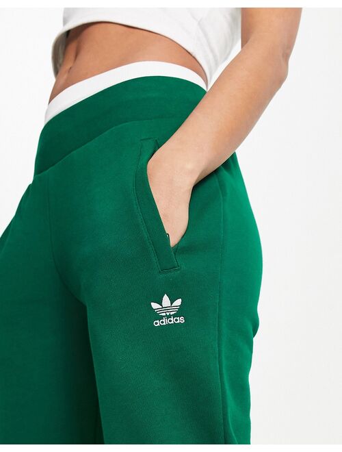 adidas Originals essentials trefoil joggers in dark green