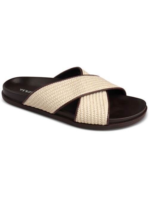 Alfani Men's Whitter Faux-Raffia Crossed Strap Sandals, Created for Macy's