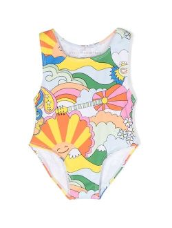 Kids all-over graphic-print swimsuit