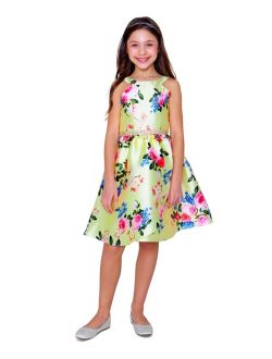 RARE EDITIONS Big Girls Printed Floral Mikado A-line Dress