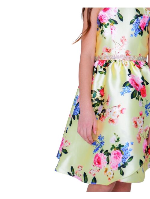 RARE EDITIONS Big Girls Printed Floral Mikado A-line Dress
