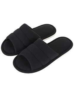 shevalues Summer House Slippers for Women Men Breathable Waffle Indoor Slippers Slip-on Open Toe Home Shoes