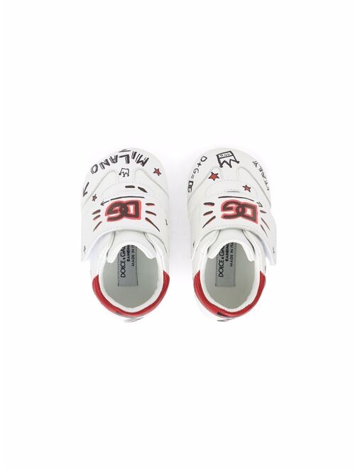 Dolce & Gabbana Kids graffiti-print touch strap sneakers