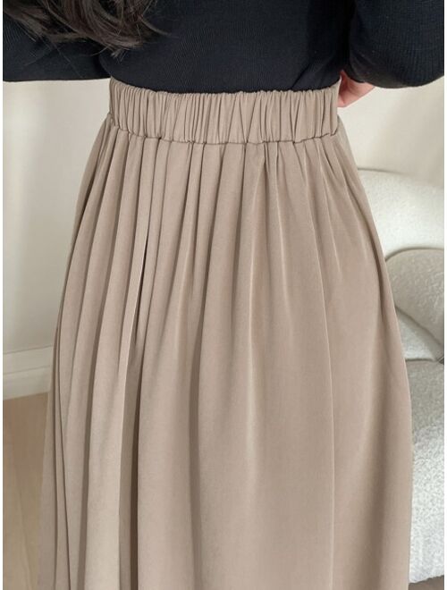 DAZY High Waist Plicated Detail Skirt