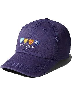 Life is Good Embroidered Graphic Sunwashed Chill Cap