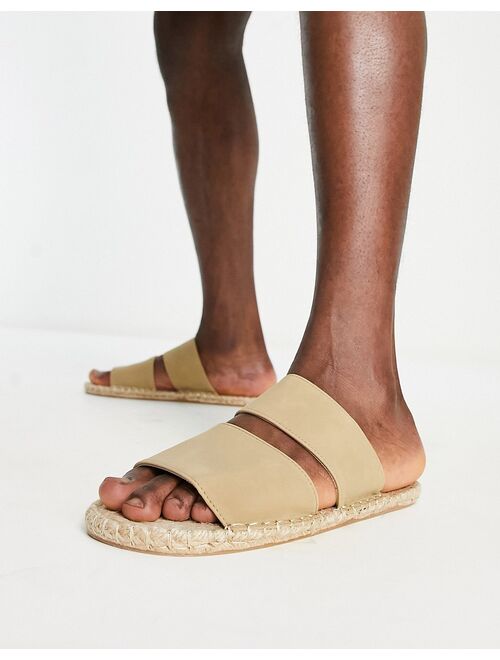 ASOS DESIGN slip on espadrilles in stone
