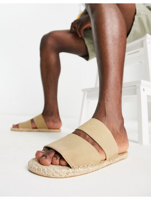 ASOS DESIGN slip on espadrilles in stone