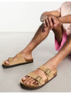 cross strap sandals in beige