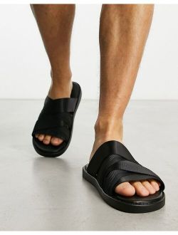 multi strap sandals in grosgrain black tape