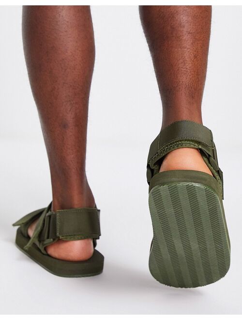 Selected Homme technical strap sandals in khaki green