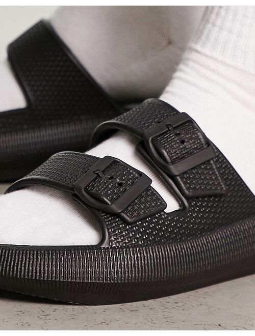 Public Desire Man Koda double strap sandals in black