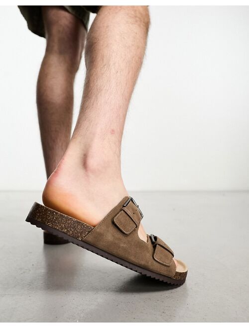 Pull&Bear double strap sandal in brown