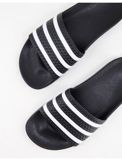adidas Originals Adilette sliders in black
