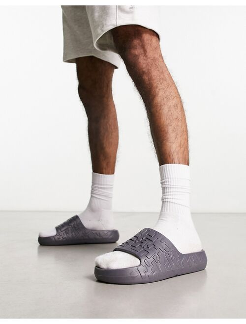 ASOS DESIGN chunky sliders with texture in gray