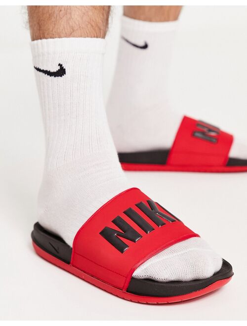 Nike Offcourt sliders in university red