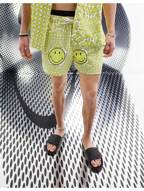 ASOS DESIGN Smiley collab sliders in black