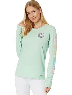 Life is Good Happiness Comes in Waves Spectrum Long Sleeve Crusher-Lite Tee