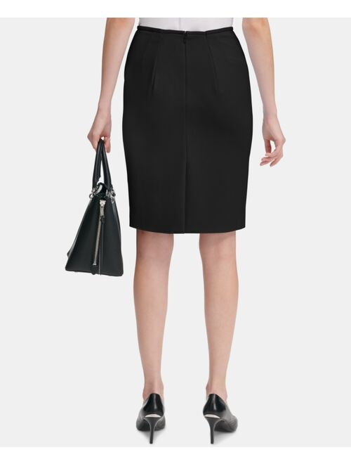 CALVIN KLEIN Women's Scuba Crepe Pencil Skirt, Regular & Petite
