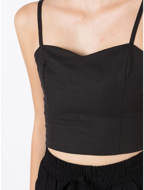 LUIZA BOTTO sweetheart-neck cropped top