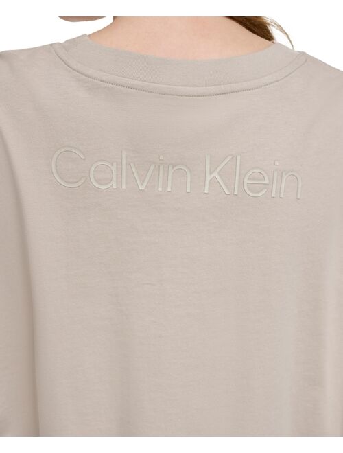 Calvin Klein Jeans Women's Half-Sleeve Cropped Logo T-Shirt