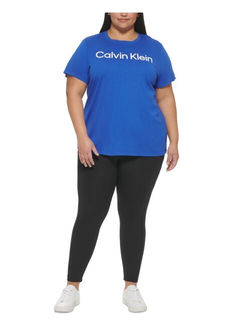 Calvin Klein Performance Plus Size Crewneck Logo T-Shirt