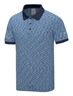 Dasawamedh Men's Quick Dry Golf Shirt Short and Long Sleeve Polo Shirt Stretch Moisture Wicking UV Protection Sports T-Shirt