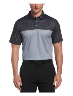 PGA TOUR Men's Athletic-Fit Airflux Birdseye Block Print Short Sleeve Golf Polo Shirt